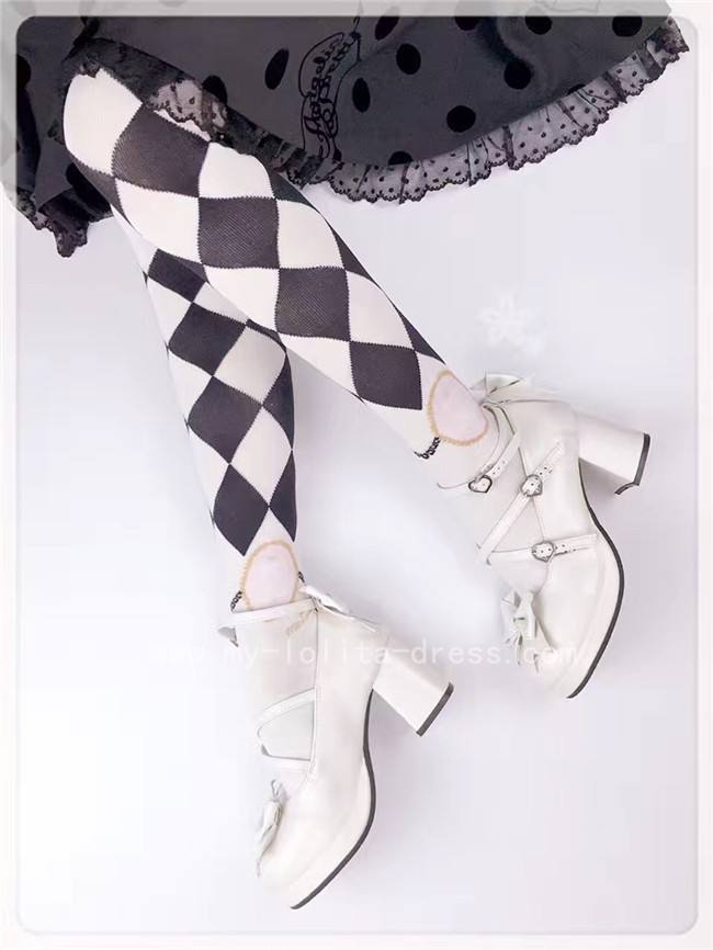 Sweet Cat's Ear Bows Matte Lolita Heels Shoes