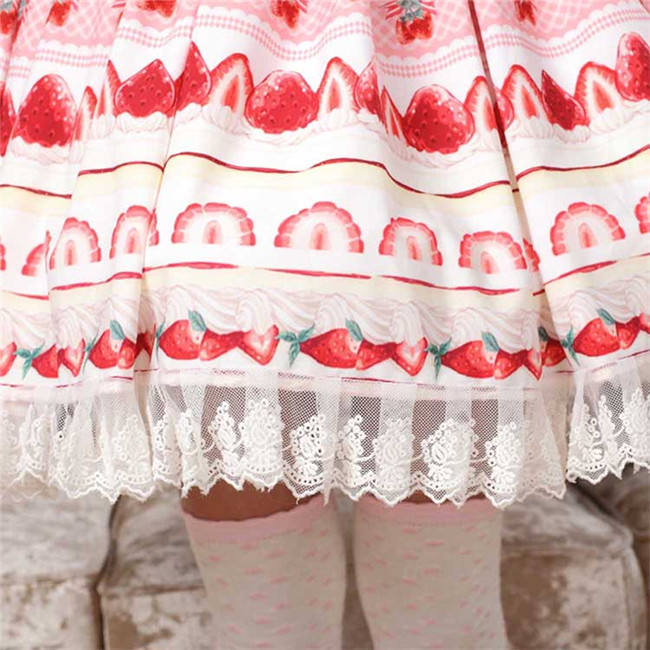 Strawberry Cake Lady Lolita Skirt