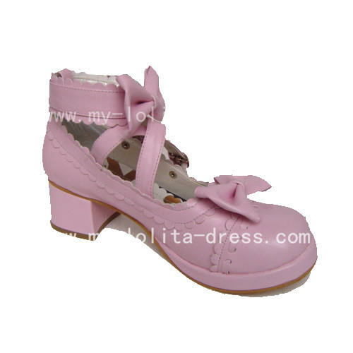 Sweet Pink Square Heel Gokou Ruri Boots