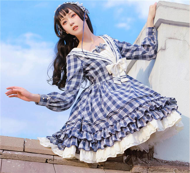 Strawbery Witch ~Sailor Style Gingham Lolita OP