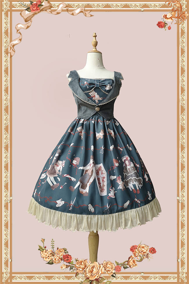 Infanta Broken Doll Fake Two Pieces Lolita JSK -Ready Made