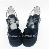 Silver Lolita Platform Sandals with White Sole - Color changeable