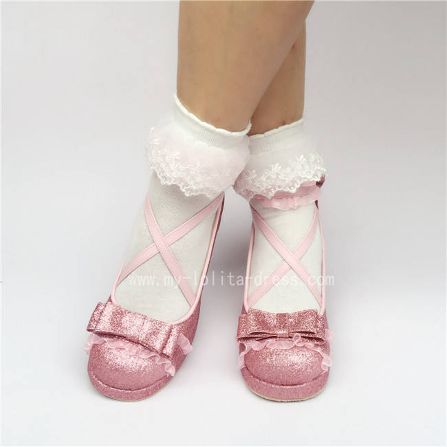 Sweet Cross Straps Bows Lolita Shoes