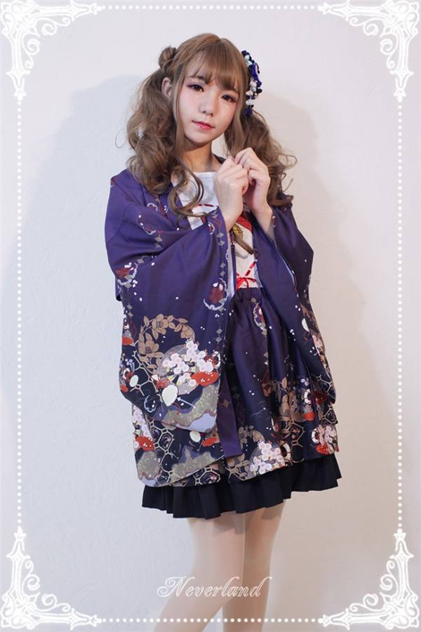 Hyakki Yakō***  Lolita Printed Haori + Skirt -7 Colors Available -Special Price out