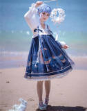 NyaNya Lolita Boutique ~Over the Sea the Moon Shines Bright Qi Lolita JSK -Ready Made