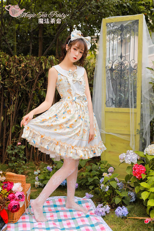Magic Tea Party~ Cat&Marmalade~Sweet Lolita JSK Version I-Ready Made