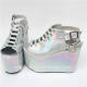 Beautiful Glitter Silver Lolita High Platform Shoes