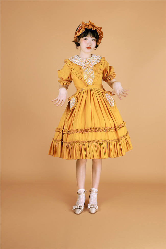 Peach Heart~ Sweet Lolita Short Sleeves OP -Pre-order Closed