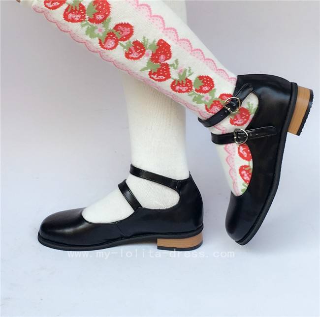 Coffee Low Heels Lolita Shoes
