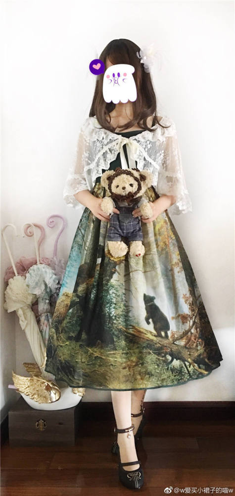 Pine Trees Forest Morning Vintage Lolita Dress-Ready Made