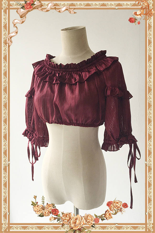 Sweet Lolita Short Sleeves Blouse Short Version -Special Price-out