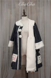 Poker Cat~ Classic Fur Collar Lolita Long Sleeves OP -OUT