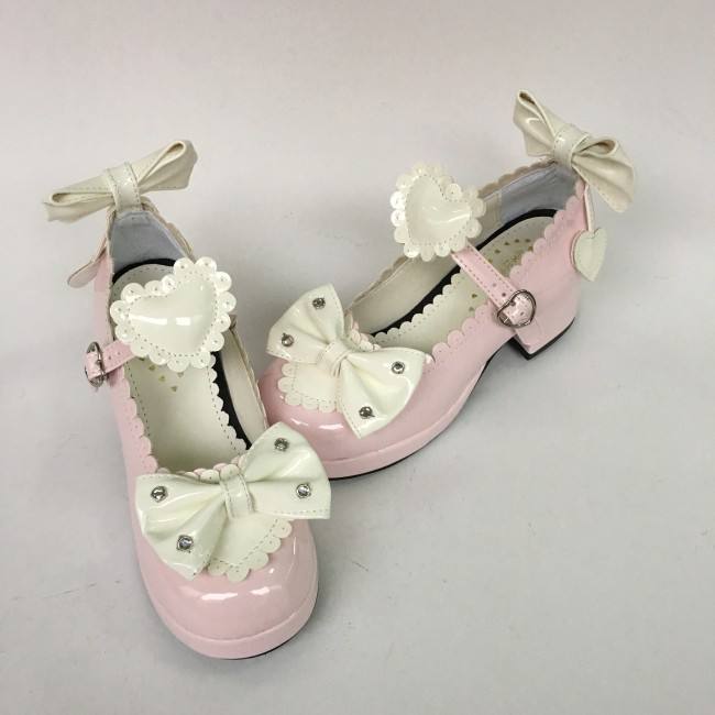 Bows Hearts Girls Lolita Shoes
