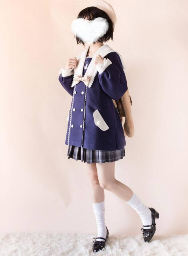 Penny House White Bear Lolita Coat -Ready Made