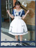 Sweet Sailor Style Lolita OP Dress  -out