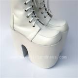 Beautiful White Lace-up Lolita High Boots O
