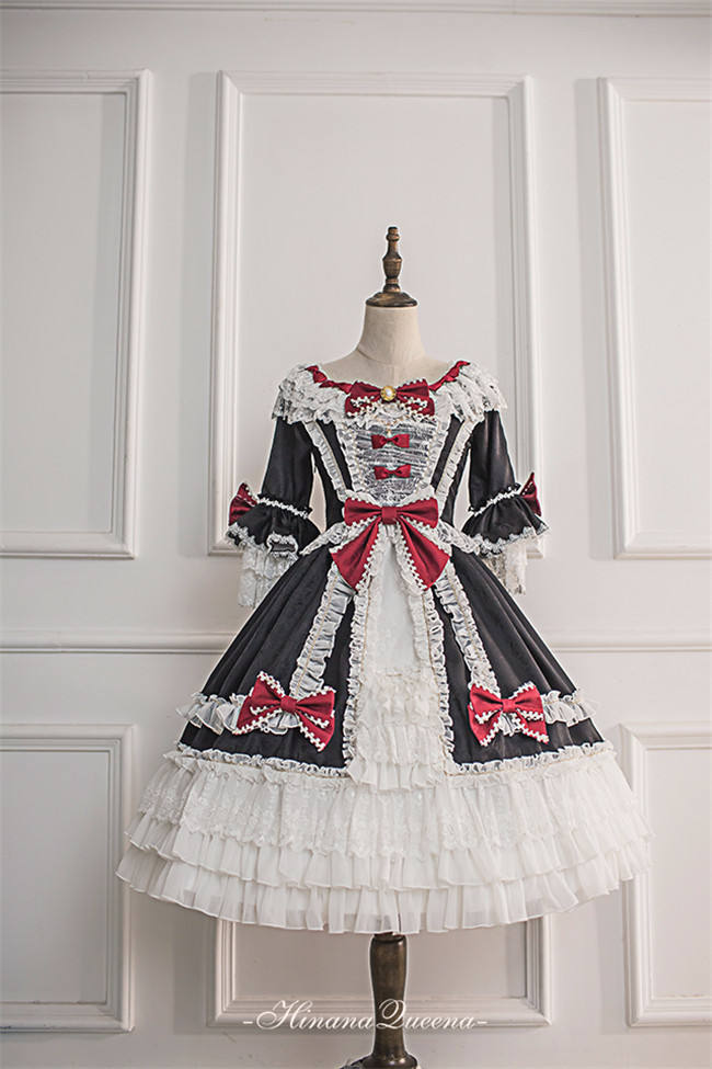Moira~ Lolita Short Sleeves OP Dress -Sax Size XL In Stock