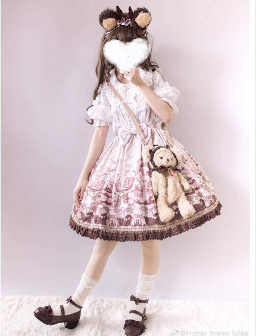 Doll and Bear Dance Series~Sweet Lolita Jumper/Skirt -Ready Made