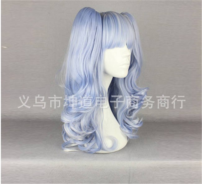 Beautiful Light Blue Lolita Long Curls Wig with Two Ponytails