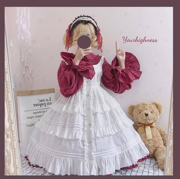 Vintage Unicolor Lolita OP + Surface Dress - Pre-order Closed