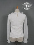 Miss Point~ Lace Puff Sleeves Blouse White(3XL)- Free Shipping