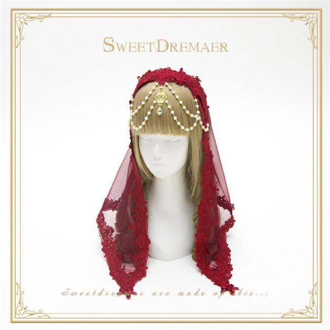 Sweet Dreamer Lace Beads Headbow and Veil Sets