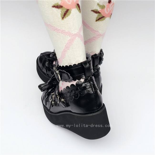 Sweet Red Whtie Lolita High Platform