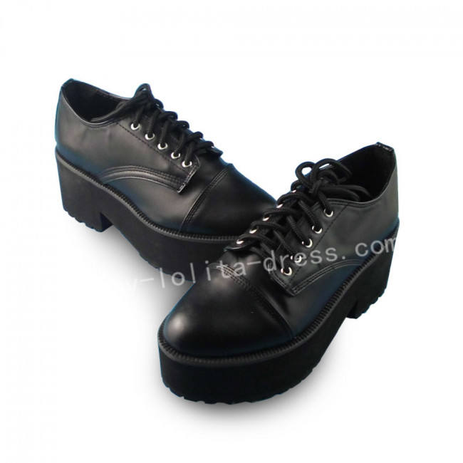 Black Gothic Square Heels Lolita Shoes