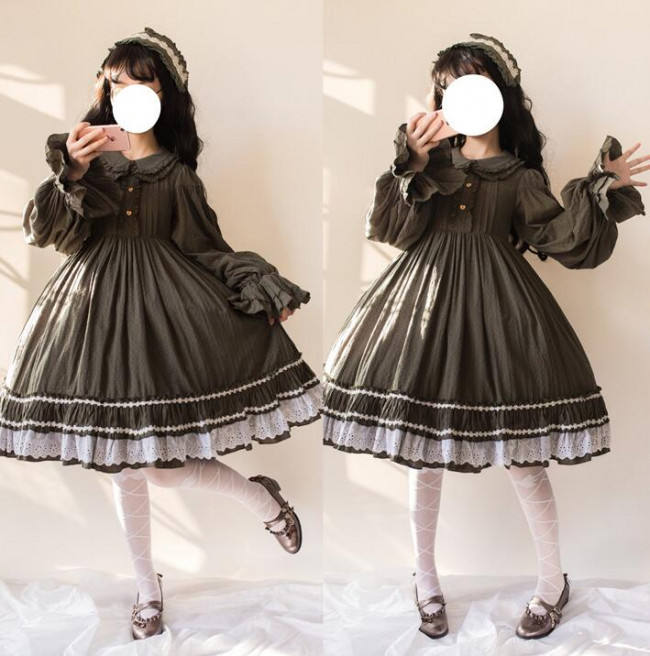 Vintage Unicolor Lolita OP + Surface Dress - Pre-order Closed