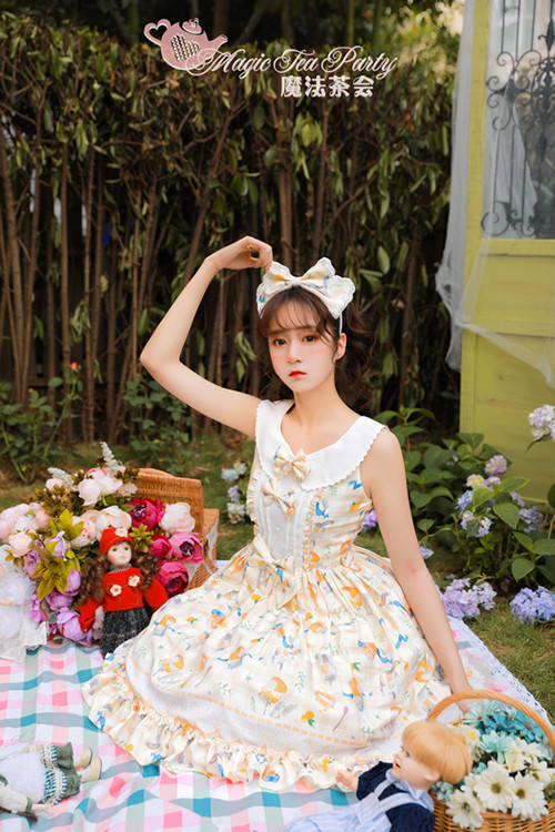 Magic Tea Party~ Cat&Marmalade~Sweet Lolita JSK Version I-Ready Made