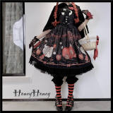 Honey Honey Lolita ~ Chinese Pear-leaved Crabapple Little Red Riding Hood Lolita Normal Waist JSK -Pre-order Closed
