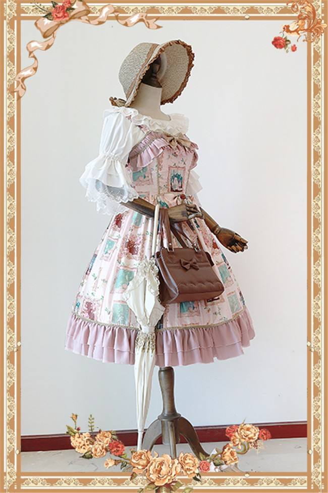 Still Life Picture Frame~ Lolita Printed JSK Dress -out