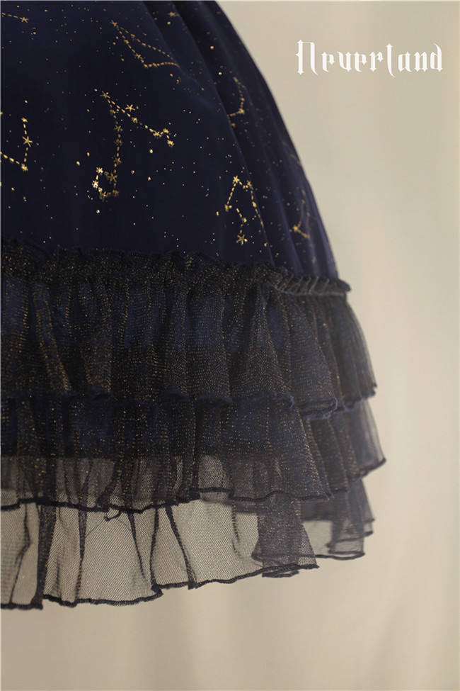 Fly Me to Polaris~Chiffon Constellation Gold-stamping Lolita JSK