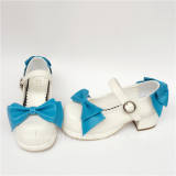 White Bow Platform Lolita Shoes