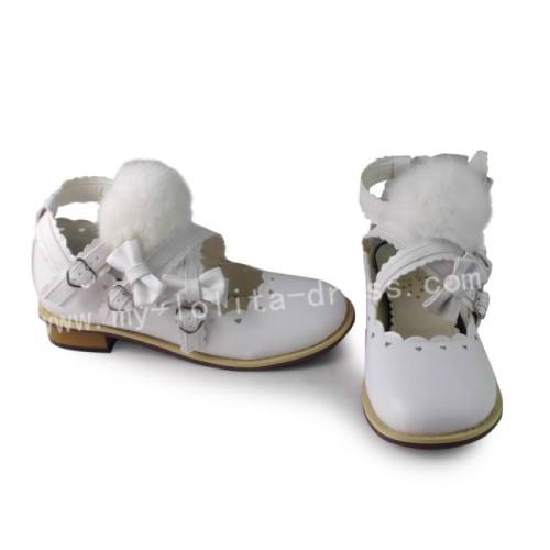 Sweet White Lolita Flats Shoes