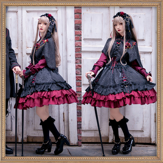 Luna Planetarium -Dimples Of Evil- Gothic Lolita JSK + Cape