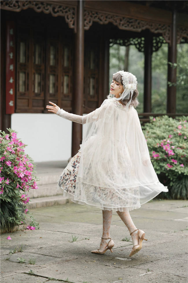 UnicornTears ~ Flowers And Birds Roll Lolita OP -Ready Made