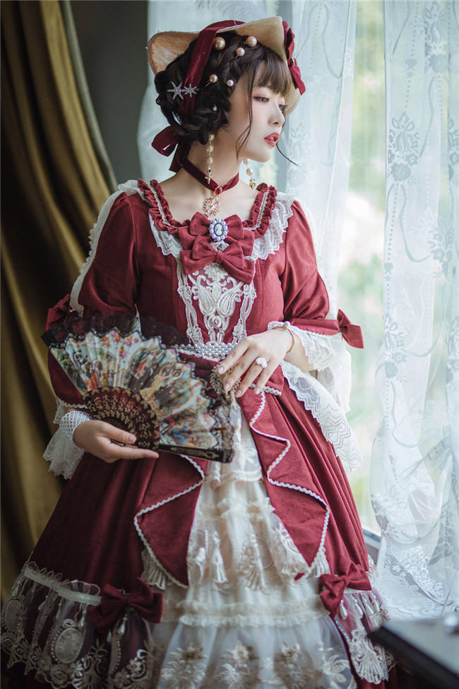 Miss Point ~ Elizabeth ~ Elegant Lolita OP Tea Party Version -Custom Tailor Available