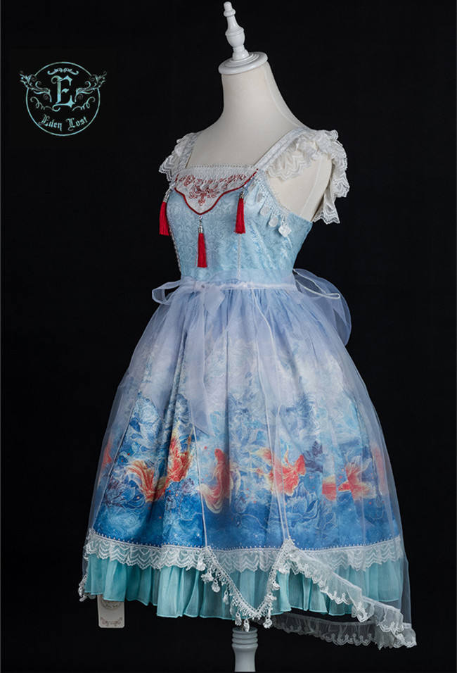 Fishes Playing Lotus Pond~ Qi Lolita JSK -Pre-order  Closed
