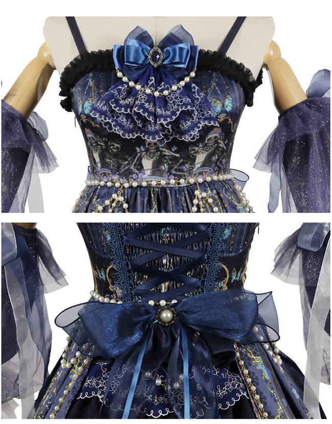 Dead Butterfly Movement ~Luxury Gothic Lolita JSK + Hand Cuffs -Pre-order
