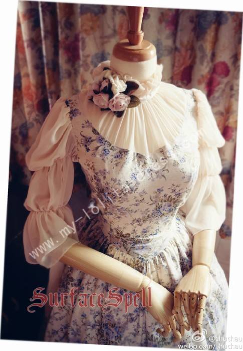Surface Spell Gothic Middle Sleeves Dark Prints Lolita Dress
