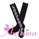 Girls Cotton Musical Notes Stockings 3 Colors Pink In Stock out