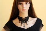 Gothic Black Lace Pendant Lolita Big Butterfly Girls Choker