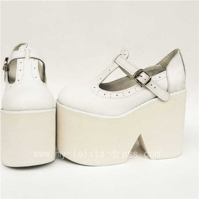 Lady's Gothic Matte Black Lolita Heels High Platform