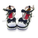 Blue White Bows Golf Style Lolita Shoes