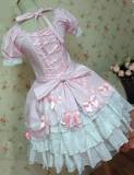 Sweet Pink Short Sleeves Bows Lolita Dress