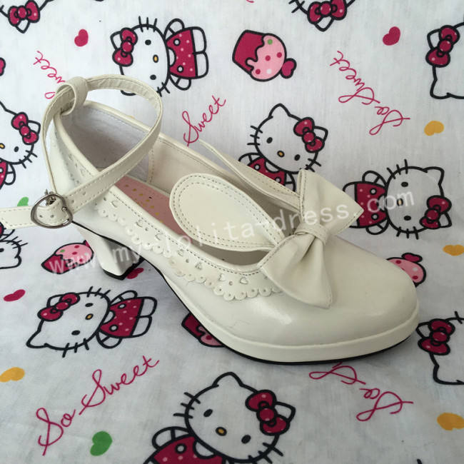Sweet Matte White Lolita Heels Shoes