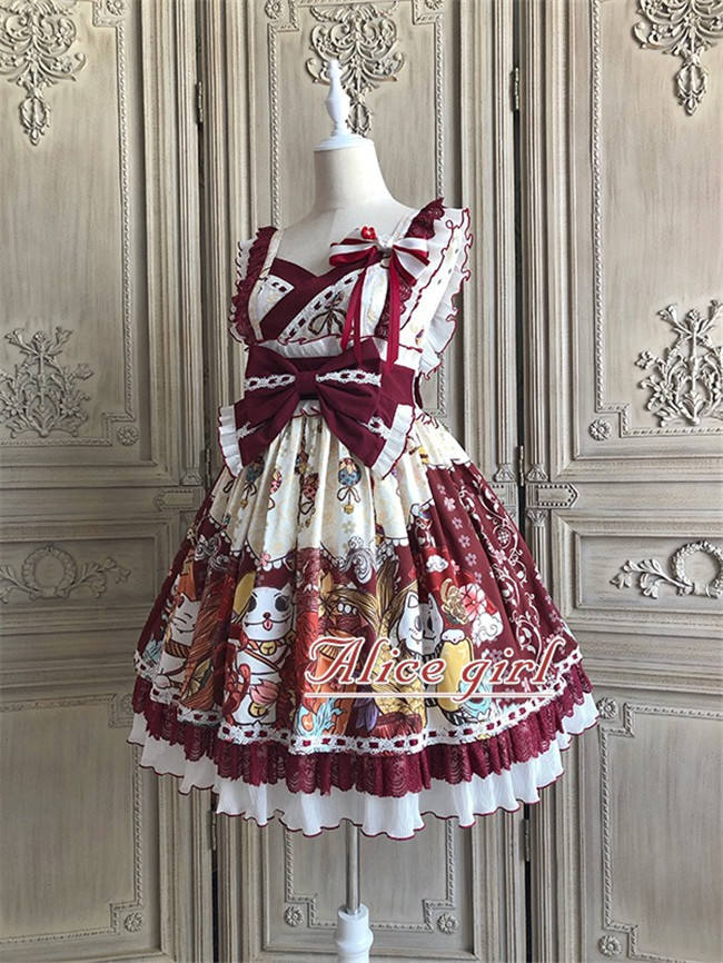 Alice Girl ~Lucky Cat~ Kimono Style Lolita JSK