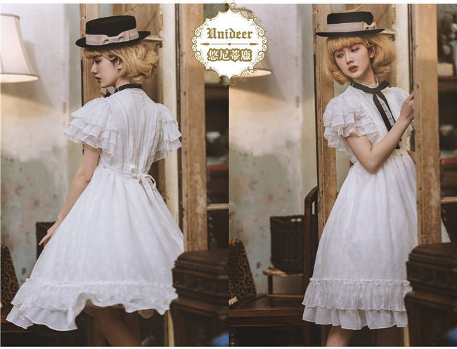 Memory of Floria~ Vintage Lolita OP Short/Long Version-Ready Made