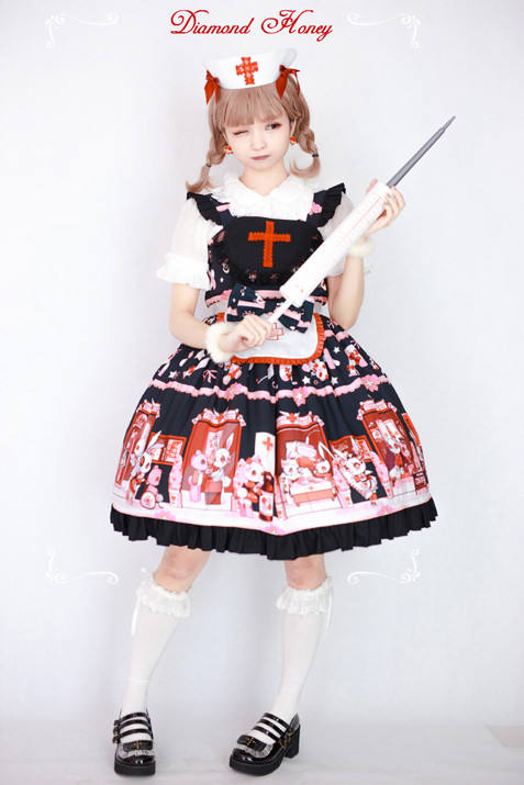 Doll Hospital~ Lolita Printed JSK Dress -out